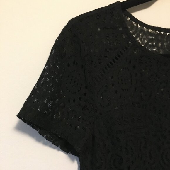 Hollister Abercrombie Gothic Black Lace Bilayer Punk Goth Dress - Picture 5 of 16